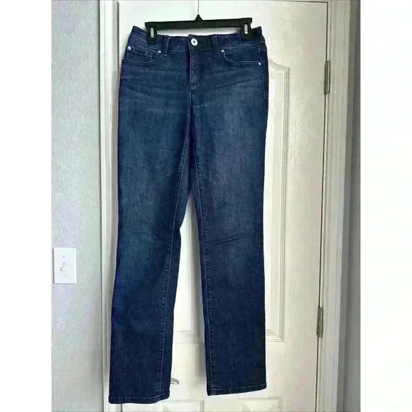 INC Straight Leg Regular Fit Women Dark Wash Blue Size 4 Jeans - Picture 1 of 4